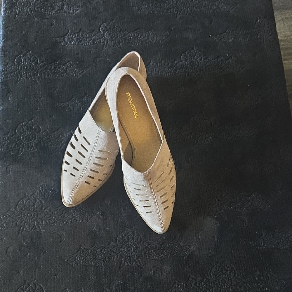 Maurices Tan Flats with Woven Elegance